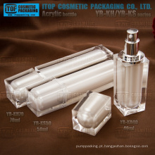 Camadas duplas de fábrica direto vendas luxuosas boa qualidade quadrado plástico frasco cosmético de PMMA